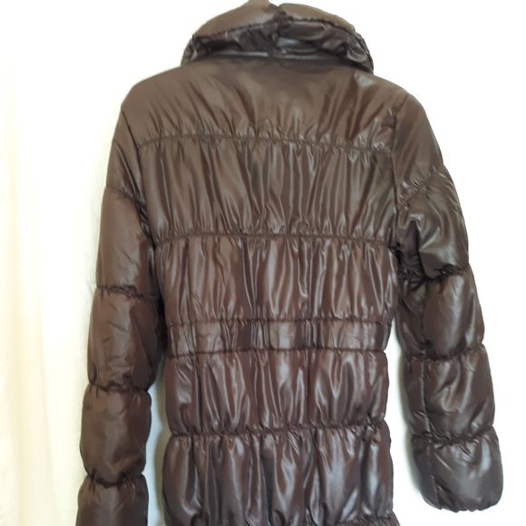 H&M long brown women's puffer coat 8 - Picture 5 of 9